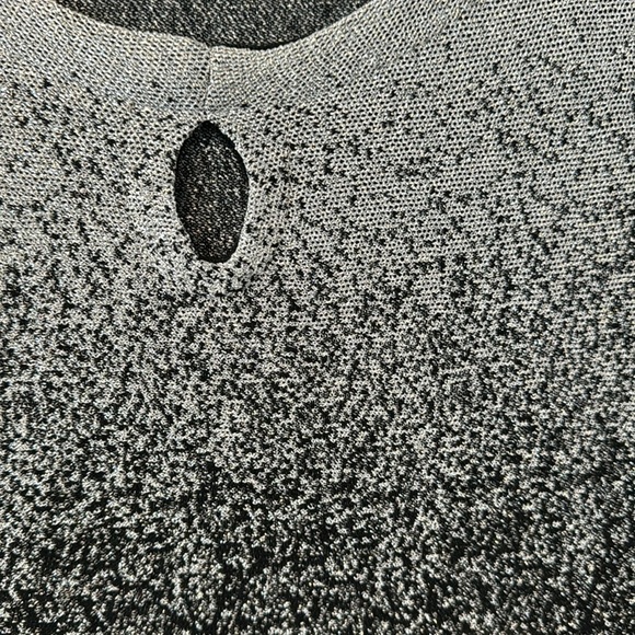 Notations Black Silver Glitter Holiday batwing formal event keyhole sweater 1X - Picture 11 of 16